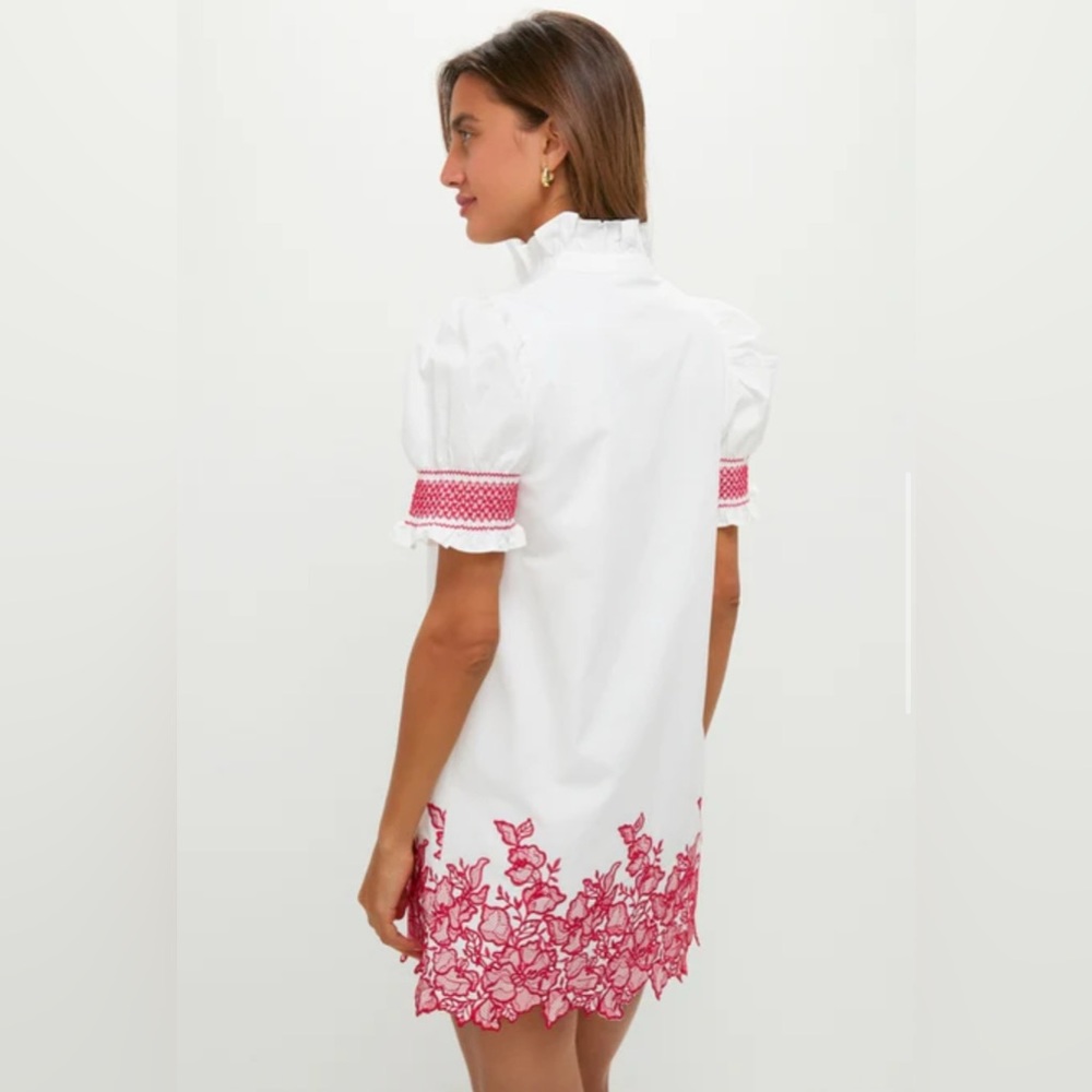 Hyacinth House White & Red Embroidered Eliza Mini Dress - Picture 4 of 14